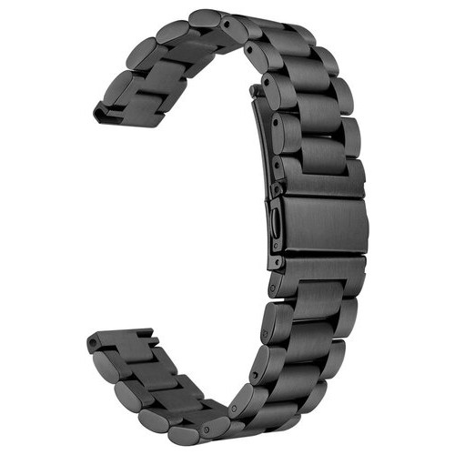 Ремінець BeWatch сталевий 20 мм для Samsung Galaxy Watch 42 мм Чорний (1110401) фото №4