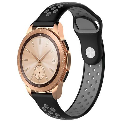 Ремінець BeWatch для смарт-годинника Samsung Active| Active 2 | Galaxy watch 42mm Black/Gray 20 мм (1010114) фото №1