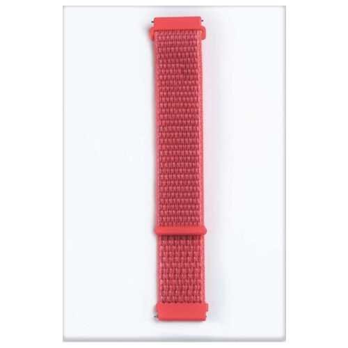 Ремінець BeWatch 20мм нейлоновий липучка універсальний для смарт годинник Червоний (1011384) фото №3