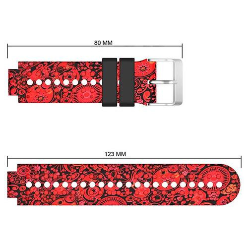 Ремінець для Garmin Universal 16 Camouflage Silicone Band Red (U16-CFSB-RED) фото №2