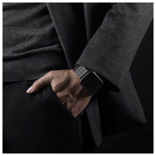 Ремінець Coteetci W76 Carbon Fiber Pattern чорний для Apple Watch 42/44/45/49mm (22008-BK) фото №3
