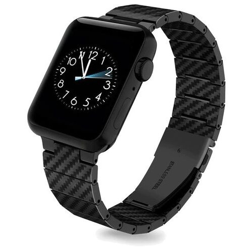 Ремінець Coteetci W76 Carbon Fiber Pattern чорний для Apple Watch 42/44/45/49mm (22008-BK) фото №1