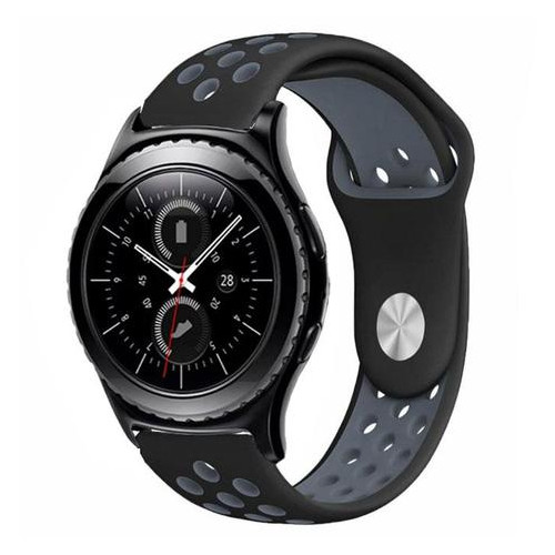 Спортивний ремінець Primo Perfor Sport для годинника Samsung Gear S2 Classic SM-R372 / R735 - Black&;Grey фото №4