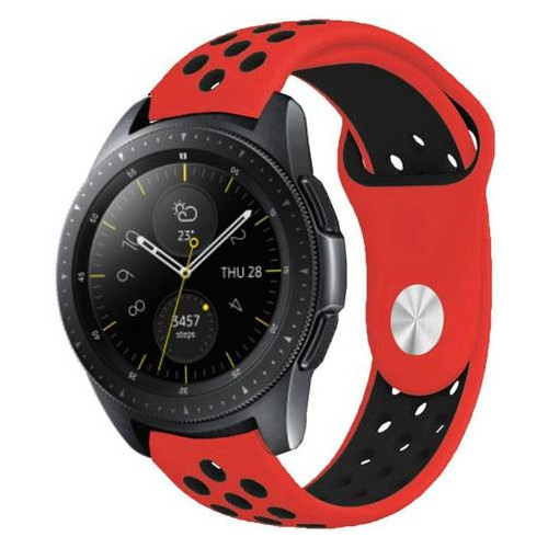 Спортивний ремінець Primo Perfor Sport для годинника Samsung Galaxy Watch 42 mm (SM-R810) - Red&;Black фото №7