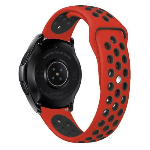Спортивний ремінець Primo Perfor Sport для годинника Samsung Galaxy Watch 42 mm (SM-R810) - Red&;Black фото №3