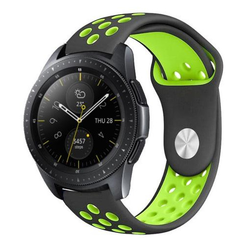 Спортивний ремінець Primo Perfor Sport для годинника Samsung Galaxy Watch 42 mm (SM-R810) - Black&;Green фото №1