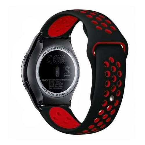 Спортивний ремінець Primo Perfor Sport для годинника Samsung Gear S2 Classic SM-R372 / R735 - Black&;Red фото №2