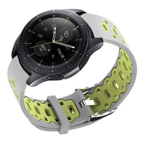 Спортивний ремінець Primo Perfor Classic для годинника Samsung Galaxy Watch 42 mm (SM-R810) - Grey&;Green фото №3