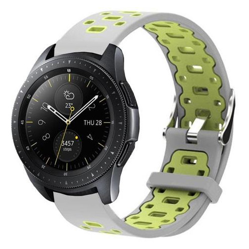 Спортивний ремінець Primo Perfor Classic для годинника Samsung Galaxy Watch 42 mm (SM-R810) - Grey&;Green фото №5
