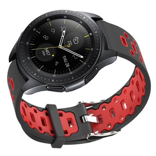 Спортивний ремінець Primo Perfor Classic для годинника Samsung Galaxy Watch 42 mm (SM-R810) - Black&;Red фото №5