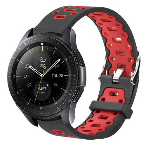 Спортивний ремінець Primo Perfor Classic для годинника Samsung Galaxy Watch 42 mm (SM-R810) - Black&;Red фото №2