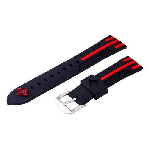 Силіконовий ремінець Primo Dart для годинника Samsung Gear S3 Classic SM-R770 / Frontier RM-760 - Black&;Red фото №1