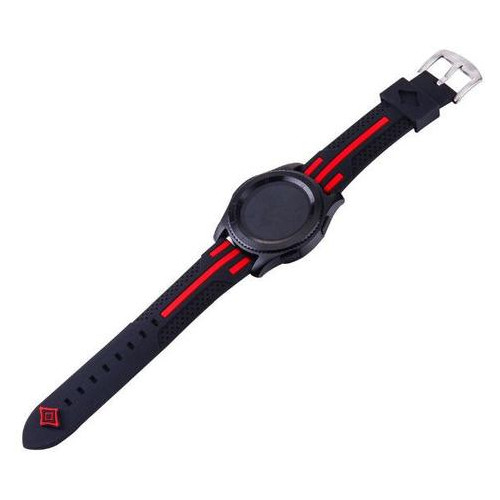 Силіконовий ремінець Primo Dart для годинника Samsung Gear S3 Classic SM-R770 / Frontier RM-760 - Black&;Red фото №3