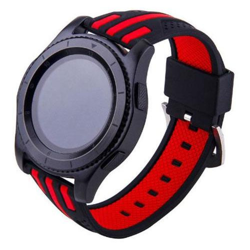 Силіконовий ремінець Primo Dart для годинника Samsung Gear S3 Classic SM-R770 / Frontier RM-760 - Black&;Red фото №2