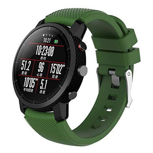 Силіконовий ремінець Primo для годинника Xiaomi Huami Amazfit SportWatch 2 / Amazfit Stratos - Army Green фото №2
