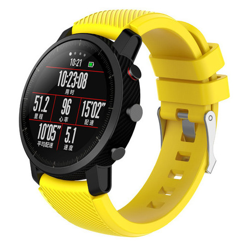 Силіконовий ремінець Primo для годинника Xiaomi Huami Amazfit SportWatch 2 / Amazfit Stratos - Yellow фото №2
