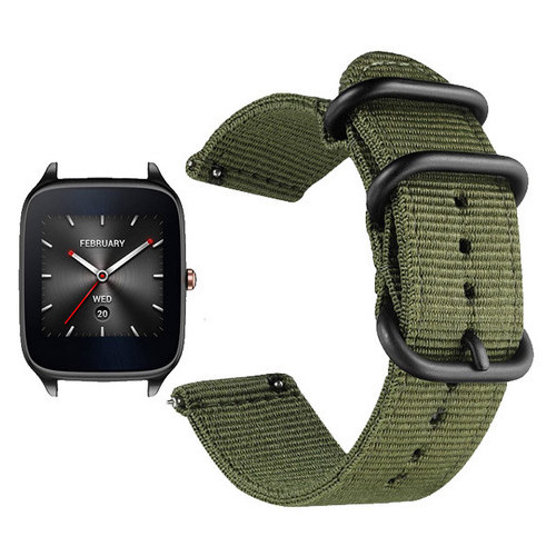 Нейлоновий ремінець Primo Traveller для годинника Asus ZenWatch 2 (WI501Q) - Army Green фото №2