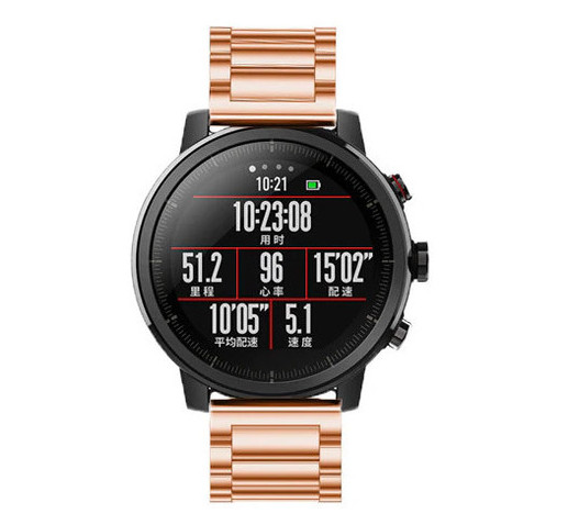 Металевий ремінець Primo для годинника Xiaomi Huami Amazfit SportWatch 2 / Amazfit Stratos - Rose Gold фото №4