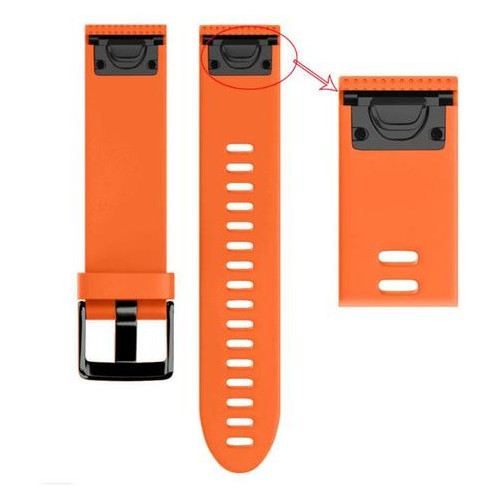 Силіконовий ремінець Primo для годинника Garmin Fenix 5S / 5S Plus / 6S - Orange фото №4