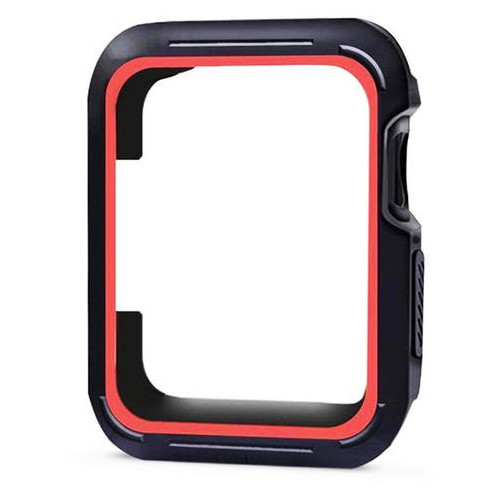 Силіконовий захисний корпус Primo для Apple Watch 40mm - Black / Red фото №2