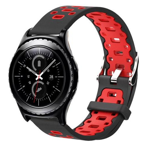 Спортивний ремінець Primo Perfor Classic для годинника Samsung Gear S2 Classic SM-R372 / R735 - Black&;Red фото №1