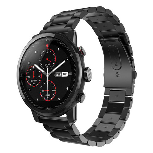 Металевий ремінець Primo для годинника Xiaomi Huami Amazfit SportWatch 2 / Amazfit Stratos - Black фото №1