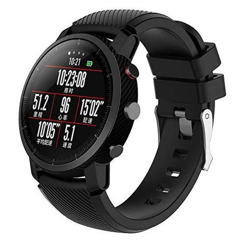Силіконовий ремінець Primo для годинника Xiaomi Huami Amazfit SportWatch 2 / Amazfit Stratos - Black фото №2