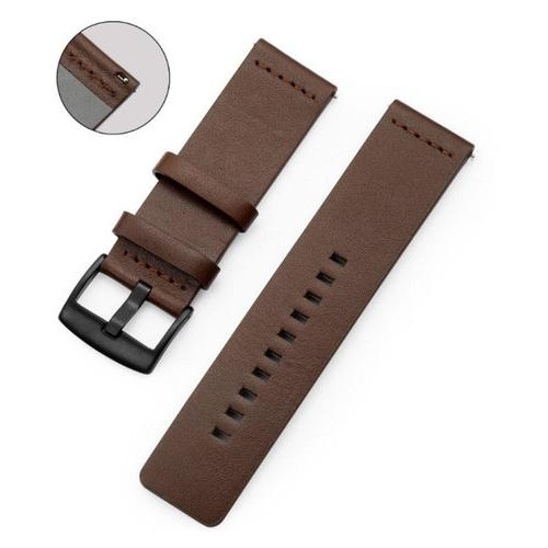 Шкіряний ремінець Primo Classic для годинника Samsung Galaxy Watch 46 mm SM-R800 - Coffee фото №4