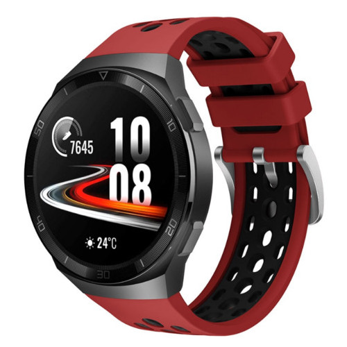 Силіконовий ремінець Primo Perfor Classiс для смарт годинника Huawei Watch GT 2e - Red/Black фото №4