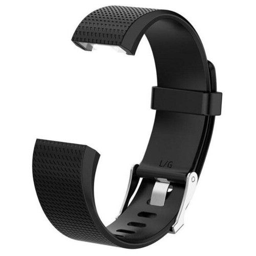 Силіконовий ремінець Primo для фітнес браслета Fitbit Charge 2 Black фото №3