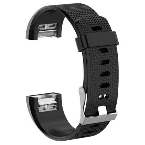 Силіконовий ремінець Primo для фітнес браслета Fitbit Charge 2 Black фото №2