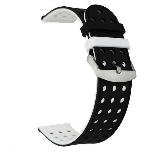Двосторонній ремінець з перфорацією Primo для годинника Asus ZenWatch 2 (WI501Q) Black&White фото №1