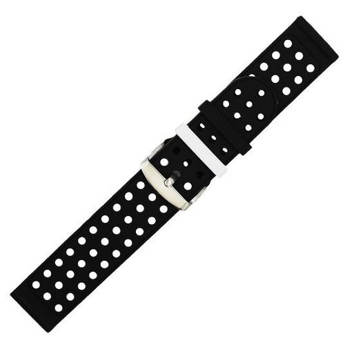 Двосторонній ремінець з перфорацією Primo для годинника Asus ZenWatch 2 (WI501Q) Black&White фото №4