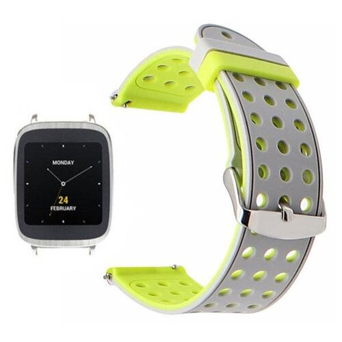 Двосторонній ремінець з перфорацією Primo для годинника Asus ZenWatch 2 (WI501Q) Grey&Yellow фото №1