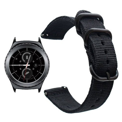 Нейлоновий ремінець Primo Traveller для годинника Samsung Gear S2 Classic SMR732 / RM735 Black фото №1