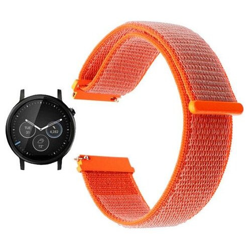 Нейлоновий ремінець Primo для годинника Motorola Moto 360 2nd gen (42 mm ) Orange фото №1