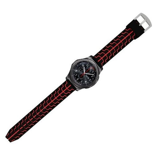Силіконовий ремінець Primo Splint для годинника Samsung Gear S3 Classic SMR770 / Frontier RM760 Black&Red фото №3