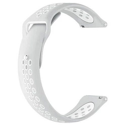 Спортивний ремінець Primolux Perfor Sport з перфорацією для годинника Samsung Galaxy Watch 46mm (SM-R800) - Grey&White фото №2