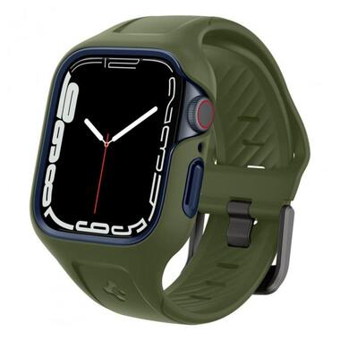 Чохол та ремінець 2в1 Spigen Apple Watch 45mm Liquid Air Pro Moss Green (ACS04408) фото №1