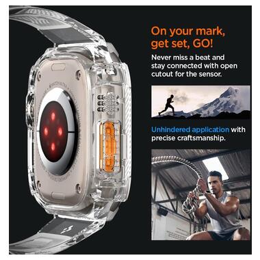 Чохол-ремінець Spigen Rugged Armor Pro Apple Watch Ultra Crystal Clear (ACS05461) фото №8