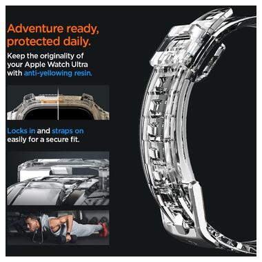 Чохол-ремінець Spigen Rugged Armor Pro Apple Watch Ultra Crystal Clear (ACS05461) фото №5