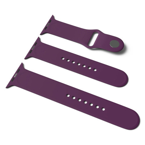 Силіконовий ремінець Epik Apple Watch Sport Band 42 / 44 (S/M & M/L) 3pcs Фіолетовий / Grape фото №1
