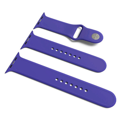 Силіконовий ремінець Epik Apple Watch Sport Band 42 / 44 (S/M & M/L) 3pcs Фіолетовий / Ultra Violet фото №1