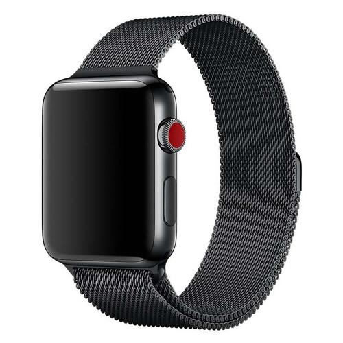 Ремінець Epik Milanese Loop Design Apple watch 38mm/40mm Чорний фото №2