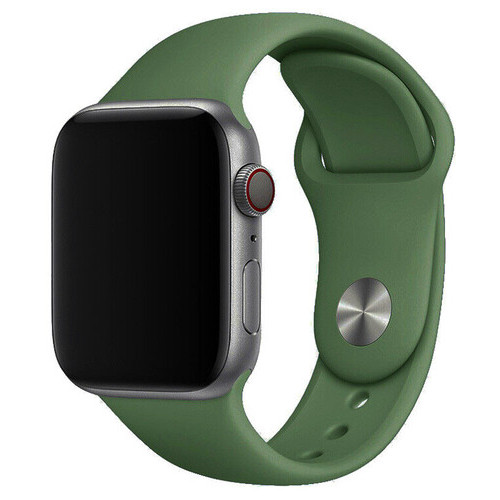 Силіконовий ремінець Epik Apple Watch Sport Band 42 / 44 / 45 / 49 (S/M & M/L) 3pcs Зелений / Clover фото №1