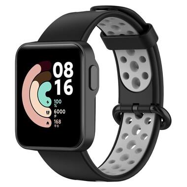 Ремінець BeCover Vents Style Xiaomi Mi Watch Lite / Redmi Watch 2 / Redmi Watch 2 Lite Black-Gray (710502) фото №1