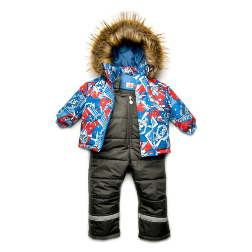 Зимовий дитячий костюм із мембранної тканини для хлопчика Модний карапуз 03-00740_sinij-print фото №2