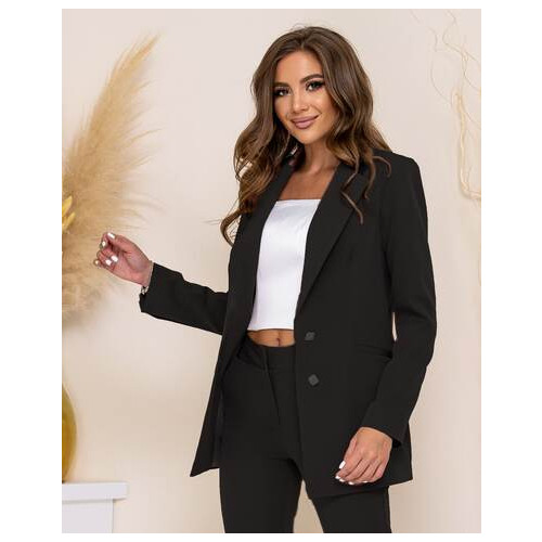 Женский брючный костюм New trend черного цвета на подкладке SKL121-372857 фото №2