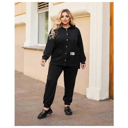 Женский прогулочный костюм New Trend пиджак и брюки черного цвета SKL140-339369 фото №4