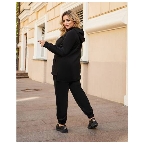 Женский прогулочный костюм New Trend пиджак и брюки черного цвета SKL140-339369 фото №3